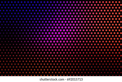 Light Blue, Red vector pattern with colored spheres. Geometric sample of repeating circles on white background in halftone style.