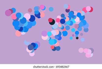 Light Blue, Red vector red pattern of geometric circles, shapes. Colorful mosaic banner. Geometric background with colored disks.