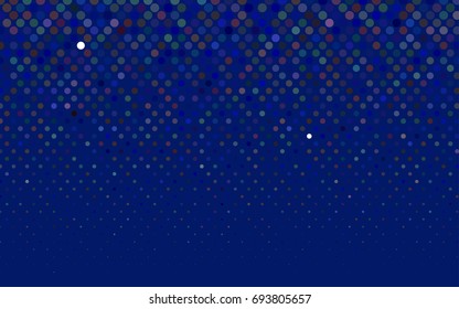 Light Blue, Red vector pattern with colored spheres. Geometric sample of repeating circles on white background in halftone style.