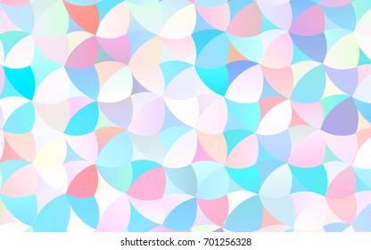 Light Blue, Red vector pattern with colored spheres. Geometric sample of repeating circles on white background in halftone style.