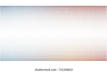 Light Blue, Red vector pattern with colored spheres. Geometric sample of repeating circles on white background in halftone style.