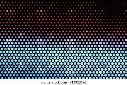 Light Blue, Red vector red pattern of geometric circles, shapes. Colorful mosaic banner. Geometric background with colored disks.