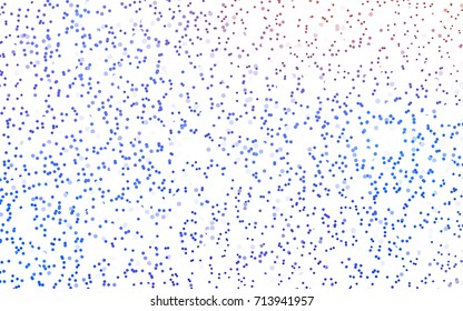 Light Blue, Red vector pattern with colored spheres. Geometric sample of repeating circles on white background in halftone style.