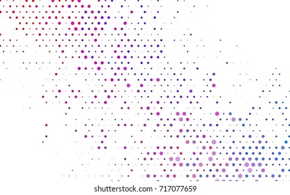 Light Blue, Red vector red pattern of geometric circles, shapes. Colorful mosaic banner. Geometric background with colored disks.