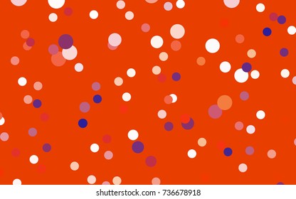 Light Blue, Red vector pattern with colored spheres. Geometric sample of repeating circles on white background in halftone style.