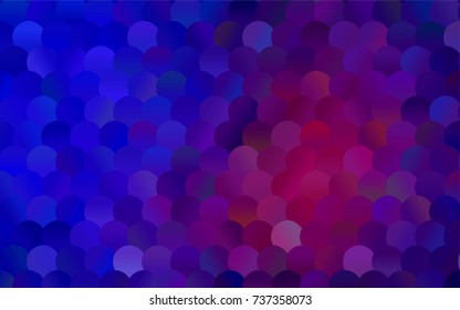 Light Blue, Red vector red pattern of geometric circles, shapes. Colorful mosaic banner. Geometric background with colored disks.
