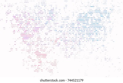 Light Blue, Red vector red pattern of geometric circles, shapes. Colorful mosaic banner. Geometric background with colored disks.