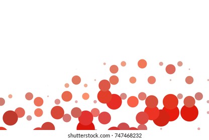 Light Blue, Red vector pattern with colored spheres. Geometric sample of repeating circles on white background in halftone style.