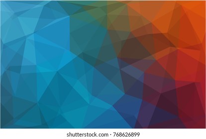 Light Blue, Red vector Pattern.  triangular template. Geometric sample. Repeating routine with triangle shapes. New texture for your design. Pattern can be used for background.