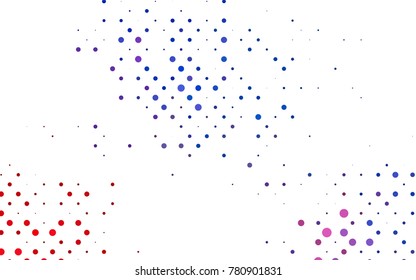 Light Blue, Red vector red pattern of geometric circles, shapes. Colorful mosaic banner. Geometric background with colored disks.
