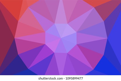 Light Blue, Red vector polygon abstract layout with a gem in a centre. Illustration in Origami style with gradient.  Template for cell phone's backgrounds.