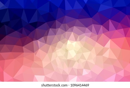 Light Blue, Red vector polygon abstract background. Shining polygonal illustration, which consist of triangles. Best triangular design for your business.