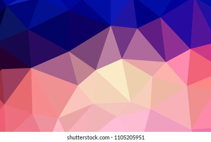 Light Blue, Red vector polygon abstract backdrop. Glitter abstract illustration with an elegant triangles. Best triangular design for your business.