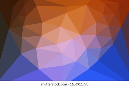 Light Blue, Red vector polygon abstract background with a heart in a centre. A sample with polygonal shapes. New template for your brand book.