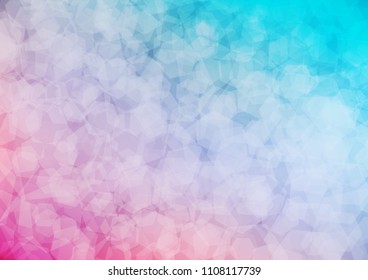 Light Blue, Red vector polygon abstract pattern. Geometric illustration in Origami style with gradient.  hexagonal pattern for your business design.