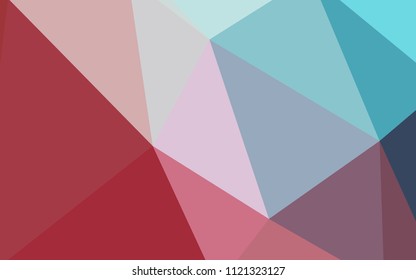 Light Blue, Red vector polygon abstract layout. Polygonal abstract illustration with gradient. Completely new template for your banner.