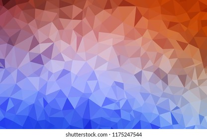 Light Blue, Red vector polygon abstract background. Triangular geometric sample with gradient.  Best triangular design for your business.