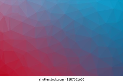 Light Blue, Red vector polygon abstract backdrop. Triangular geometric sample with gradient.  A completely new template for your business design.