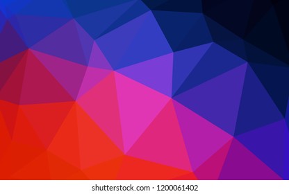 Light Blue, Red vector polygon abstract layout. Shining colorful illustration with triangles. Completely new template for your banner.