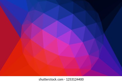 Light Blue, Red vector polygon abstract backdrop with a gem in a centre. Illustration in halftone style with triangles. Pattern for a brand book's backdrop.