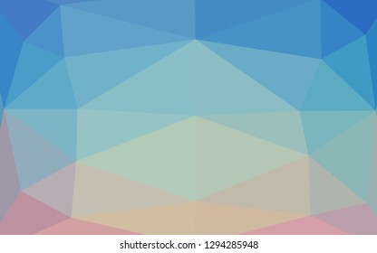 Light Blue, Red vector polygon abstract layout. Creative illustration in halftone style with gradient. Template for your brand book.
