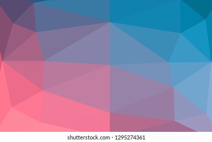 Light Blue, Red vector polygon abstract backdrop. Colorful illustration in Origami style with gradient.  The best triangular design for your business.