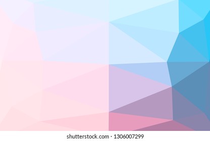 Light Blue, Red vector polygon abstract layout. Creative illustration in halftone style with gradient. The best triangular design for your business.