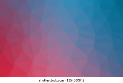 Light Blue, Red vector polygon abstract layout. Geometric illustration in Origami style with gradient. Template for your brand book.