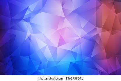 Light Blue, Red vector polygon abstract backdrop. Elegant bright polygonal illustration with gradient. Completely new template for your banner.