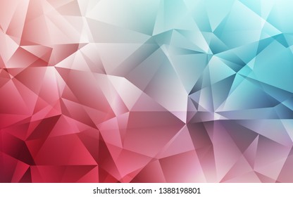 Light Blue, Red vector polygon abstract background. Creative geometric illustration in Origami style with gradient. Polygonal design for your web site.