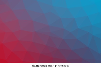 Light Blue, Red vector polygon abstract backdrop. Colorful illustration in Origami style with gradient.  Elegant pattern for a brand book.