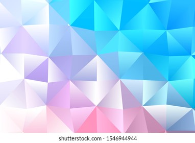 Light Blue, Red vector polygon abstract background. Glitter abstract illustration with an elegant design. Template for a cell phone background.