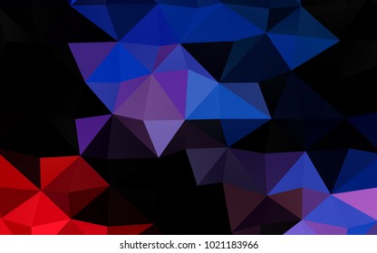 Light Blue, Red vector polygonal template. Triangular geometric sample with gradient.  A new texture for your design.