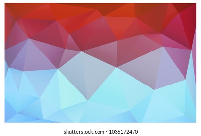 Light Blue, Red vector polygonal illustration, which consist of triangles. Triangular design for your business. Creative geometric background in Origami style with gradient