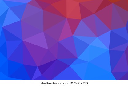 Light Blue, Red vector polygonal illustration, which consist of triangles. Triangular pattern for your business design. Geometric background in Origami style with gradient. 