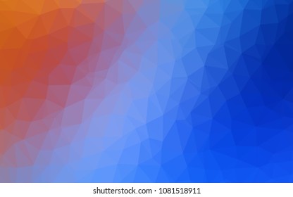 Light Blue, Red vector polygonal pattern. Shining polygonal illustration, which consist of triangles. A new texture for your web site.
