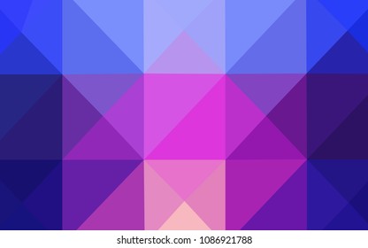Light Blue, Red vector polygonal pattern. Geometric illustration in Origami style with gradient.  Textured pattern can be used for background.