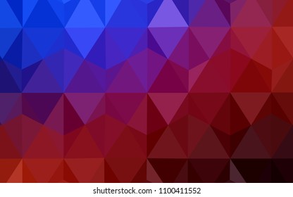 Light Blue, Red vector polygonal template. Triangular geometric sample with gradient.  A completely new design for your leaflet.