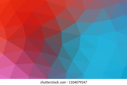 Light Blue, Red vector polygonal polygonal. Shining colored illustration in a Brand new style. A completely new design for your business.