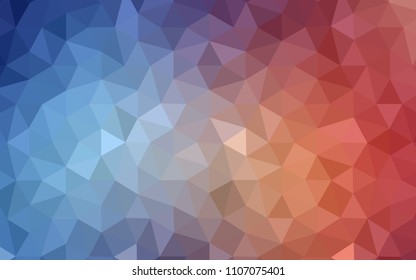 Light Blue, Red vector polygonal pattern. Glitter abstract illustration with an elegant triangles. New template for your brand book.