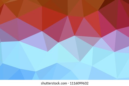 Light Blue, Red vector polygonal background. Shining polygonal illustration, which consist of triangles. Completely new template for your banner.