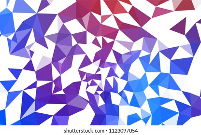 Light Blue, Red vector polygonal background. Triangular geometric sample with gradient.  Completely new template for your banner.