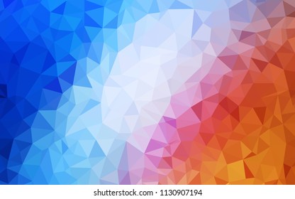 Light Blue, Red vector polygonal background. Glitter abstract illustration with an elegant triangles. Completely new template for your banner.