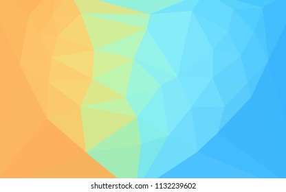 Light Blue, Red vector polygonal background with a heart in a centre. Elegant polygonal illustration with gradient. Textured pattern for your backgrounds.