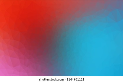 Light Blue, Red vector polygonal background. A vague abstract illustration with gradient. A completely new template for your business design.