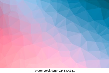 Light Blue, Red vector polygonal template. Modern geometrical abstract illustration with gradient. A completely new template for your business design.