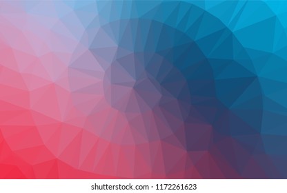 Light Blue, Red vector polygonal background. Modern geometrical abstract illustration with gradient. A new texture for your design.