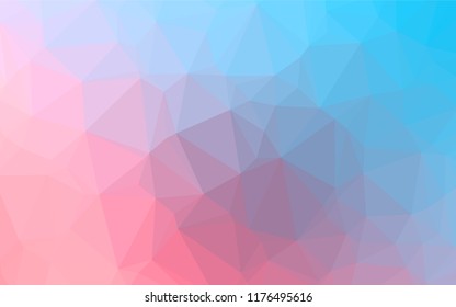Light Blue, Red vector polygonal background. A vague abstract illustration with gradient. The template can be used as a background for cell phones.