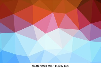 Light Blue, Red vector polygonal template. Geometric illustration in Origami style with gradient.  Template for cell phone's backgrounds.