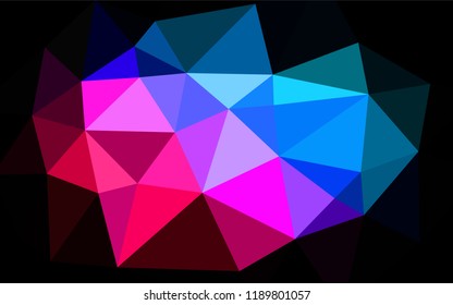 Light Blue, Red vector polygonal template. Shining illustration, which consist of triangles. Triangular pattern for your business design.